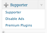 wpmu premium supporter wordpress menu tab