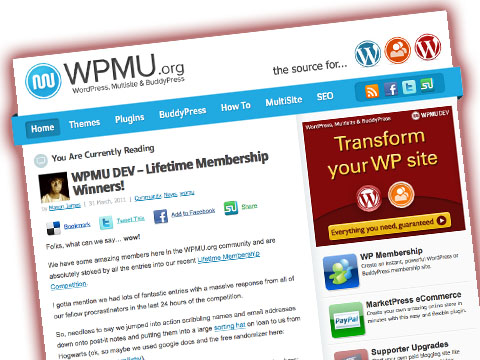 Tripawds Wins best Wordpress Multisite Plugin Membership