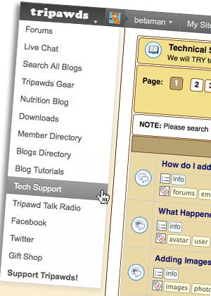 tripawds custom admin bar menu