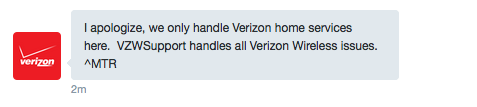 verizon support request twitter reply